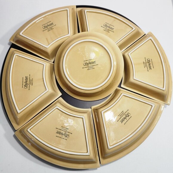 RARE Signature Sorrento Wheat Gold 8 Piece Lazy Susan - Picture 11 of 13
